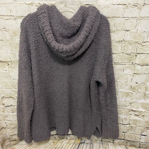 Easel Gray Eyelash Soft Zip Up Hoodie Oversized Jacket - Picture 3 of 5